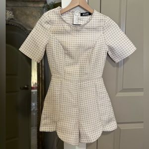 Missguided Zippered Back Beige Romper